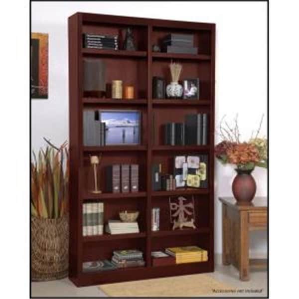 Concepts In Wood Concepts In Wood MI4884-C Double Wide Bookcase; Cherry Finish 12 Shelves MI4884-C - main